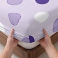 thumbnail image 3 of Queen Size Fitted Sheet Set - Lavender Polka Dot 3 Piece Bedding Sets 16" Deep Pocket Fitted Sheet with 2 Pillowcases, Modern Minimalist Dots Pattern Brushed Microfiber Hotel Luxury Bed Sheets, 3 of 9