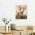 thumbnail image 2 of Nawypu Pig Pictures Canvas Wall Art - Farmhouse Wall Decor - funny Piggy and Pink Butterfly Painting - Farm Animal Poster Mural for Bedroom Bathroom and Kitchen Framed and Ready to Hang 16x20in, 2 of 4