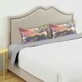 thumbnail image 3 of Yayeee Pillowcase Standard Size Set of 2 Satin Wrinkle Resistant Pillow Case, Green Floral Wave, 3 of 8