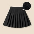 thumbnail image 5 of AHTJRT Girls Pleated Skirt Stretch High Elastic Waisted Wool A-Line Short Mini Basic Skirt School Uniform Cheerleader Skirts Skater Skirt Black 9-10 Years, 5 of 5