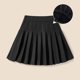 thumbnail image 5 of Falda para niña, color liso, cintura elástica, media falda, informal, cómoda, de poliéster, para escuela secundaria y preparatoria., 5 of 5