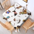 thumbnail image 2 of Dachshund Footprint Bone Square Tablecloth,Waterproof Square Table Cover,Wipeable Spillproof Washable Table Cover for Home Kitchen Party Decor 60"x60"(152x152cm), 2 of 6