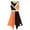 A Black&Orange, variant on Women Metallic Color Block Dancewear Sleeveless Asymmetrical Hem Dance Dress Pink&Brown S