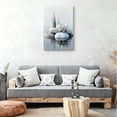 thumbnail image 5 of White Lotus Zen Stone Framed Canvas Wall Art - Minimalist Spa Water Lily Print, Calming Meditation Decor For Bathroom, Living Room, Bedroom, Yoga Studio 24*36inch(60*90cm), 5 of 6