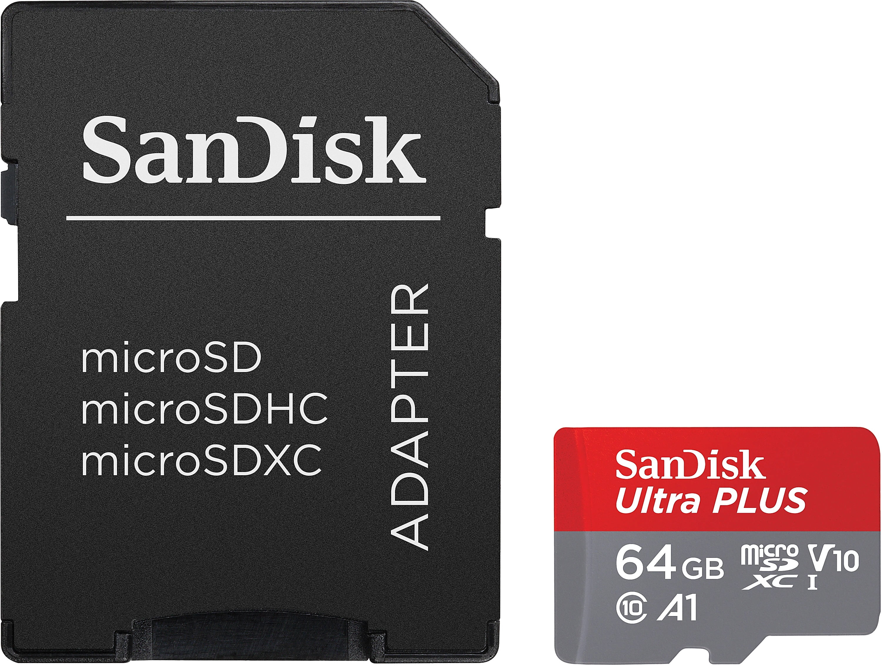 SanDisk Ultra PLUS 64GB Class 10 microSD MicroSDXC UHS-I Memory Card, 150MB/s U1 A1
