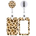 thumbnail image 4 of Leopards Print Card Holder and Lanyard Set Identity Card Holder with Lanyard Retractable Badge Reel for Office School, 4 of 9
