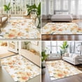 thumbnail image 4 of Area Rugs 5'x7', Orange Flowers Carpet Runner Indoor Outdoor Rugs Home Decor Aesthetic, Spring Watercolor Botanical Floral Leaf Plant Non Slip Mats Washable Accent Rug for Living Room Bedroom, 4 of 8