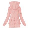thumbnail image 3 of Baqcunre Winter Coats For Women Women'S Casual Solid Color Sweatshirt Slim Blouse Thick Coat Tunic Hooded Jacket Womens Fall Fashion 2023 Hoodies For Women Pink L, 3 of 4
