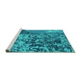 thumbnail image 2 of Ahgly Company Machine Washable Indoor Round Oriental Turquoise Blue Industrial Area Rugs, 3' Round, 2 of 4