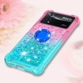 thumbnail image 6 of Slim Phone Case for Xiaomi Poco X4 Pro, Shiny Bling Quicksand Effect TPU Bumper Case with Four Corners Protection Cover for Xiaomi Poco X4 Pro, Pink Blue, 6 of 7