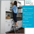 thumbnail image 3 of Step Aluminum Step Ladder - Lightweight Foldable Stepladder with Wide Non-Slip Steps - Ideal for Kitchen, Pantry, Closets, and Home Office - Space-Saving Design - Indoor Use - Silver, 3 of 9