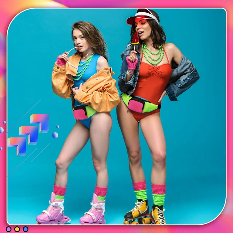 Sixwipe 16 Pcs 80s Accessories for Women, Fancy Outfit Costume Set with Fishnet Gloves Fanny Pack Necklace Bracelet Earrings Socks, 80s Outfit for Sixwipe 16 Pcs 80s Accessories for Women, Fancy Outfit Costume Set with Fishnet Gloves Fanny Pack Necklace Bracelet Earrings Socks, 80s Outfit for