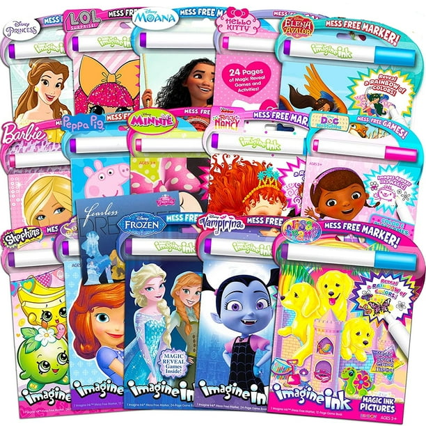 Imagine Ink Coloring Book Assorted Set For Girls Bundle Includes 6 Different No Mess Coloring Books Walmart Com Walmart Com