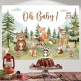 thumbnail image 2 of Woodland Baby Shower Backdrop Oh Baby Boy Woodland Animals Photography Background Mountain Wilderness Adventure Forest Creatures Baby Shower Party Decorations Banner Photo Booth Props, 2 of 6