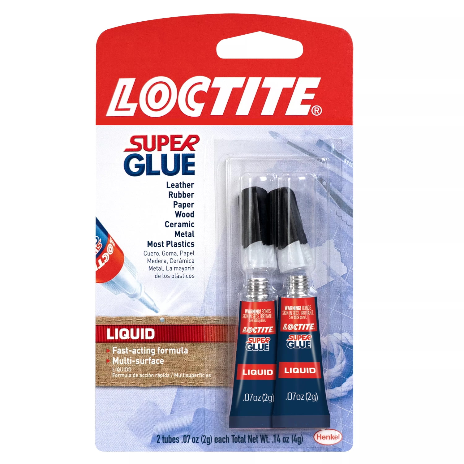 Loctite Super Glue Liquid Tube, 2 pack, Clear 0.07 oz Tube