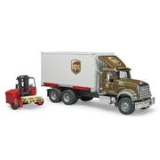 Bruder Toys Pretend Play MACK Granite UPS Logistics Truck w/ Forklift + Pallets