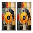 thumbnail image 2 of Designart "Retro Vibes in Colorful Vinyl I" Vinyl Records Framed Wall Art Set Of 2 - Multi-Color Fashion Gallery Wall Frame Set For Home Decor, 2 of 6