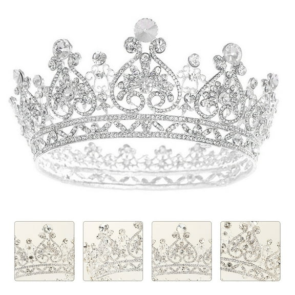 LOLIPPYY Silver Alloy Bride Crown for Women's Chic Wedding Hair Decor Lightweight and Durable Design 1pc