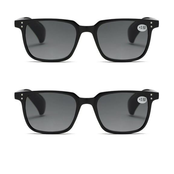 2 Pairs Mens Womens Unisex Reading Sunglasses Magnified Full Tinted Lens Sun Readers 0.75