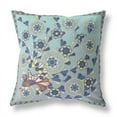 thumbnail image 6 of Glory of Flowers Peacock Indoor/Outdoor Pillow with Removable Cover in Light Green Aqua Brown20x20, 6 of 7
