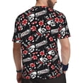 thumbnail image 2 of Wukai Vintage Skull Casino Print Men's Short-Sleeved Mesh T-Shirt,Quick-Dry Short Sleeve Workout T-Shirt-4X-Large, 2 of 8