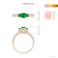 thumbnail image 5 of Angara Natural 0.3 Ct. Emerald with Emerald Vintage Inspired Ring in 14K Rose Gold for Women (Ring Size: 3.5), 5 of 10