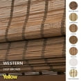 thumbnail image 6 of Yellow Blinds 36"W x 64"H Natural Woven Cordless Light Filtering Bamboo Roman Shades for Window, Deep Bronze, 6 of 6