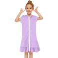 thumbnail image 2 of Grblisyd Girl Swim Cover Up Terry Cloth Swimsuit Coverup Zip-up Bathing Suit Wrap Hooded, 2 of 7