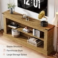 thumbnail image 3 of Finmind Farmhouse TV Stand for 75-inch TV, 63" Entertainment Center with Storage， Brown, 3 of 8