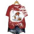 thumbnail image 4 of Akiihool Summer Halloween Womens Oversized Tshirt Flower Graphic Tees Nashville Music Short Sleeve Shirts Summer Casual Loose Beach Tops Red,XXL, 4 of 5