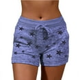 thumbnail image 2 of Jacenvly New Young Adult Shorts Women Womens Casual Shorts Drawstring Elastic Waist Summer Shorts Comfy Pocketed Solid Pants Comfort Fit High Waistfashion Womens Clothes Summer Shorts Purple, 2 of 6