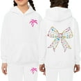 thumbnail image 2 of Little Sweatshirt Girls Kids Kids Hooded Tracksuit Unisex Two Piece Hoodie Sweatshirt Sweatpants Set Clothes White Size 6-7T, 2 of 4