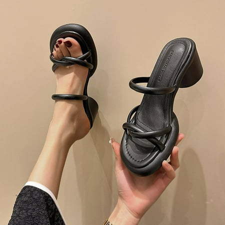 

Homadles Womens Sandals- High Heel Retro on Clearance Sandals Black Size 6