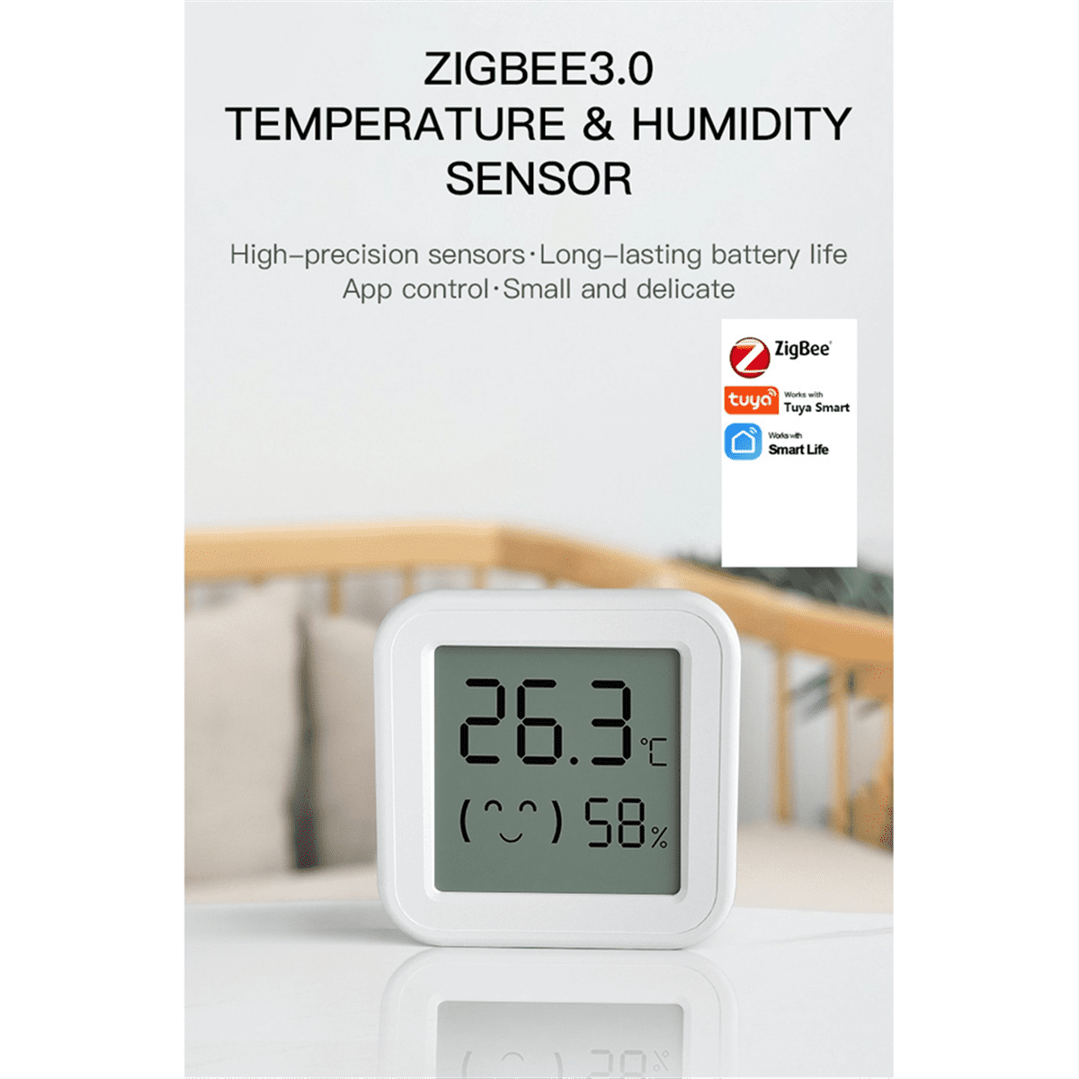Tuya Zigbee Temperature Humidity Sensor with LCD Screen Smart 3PCS