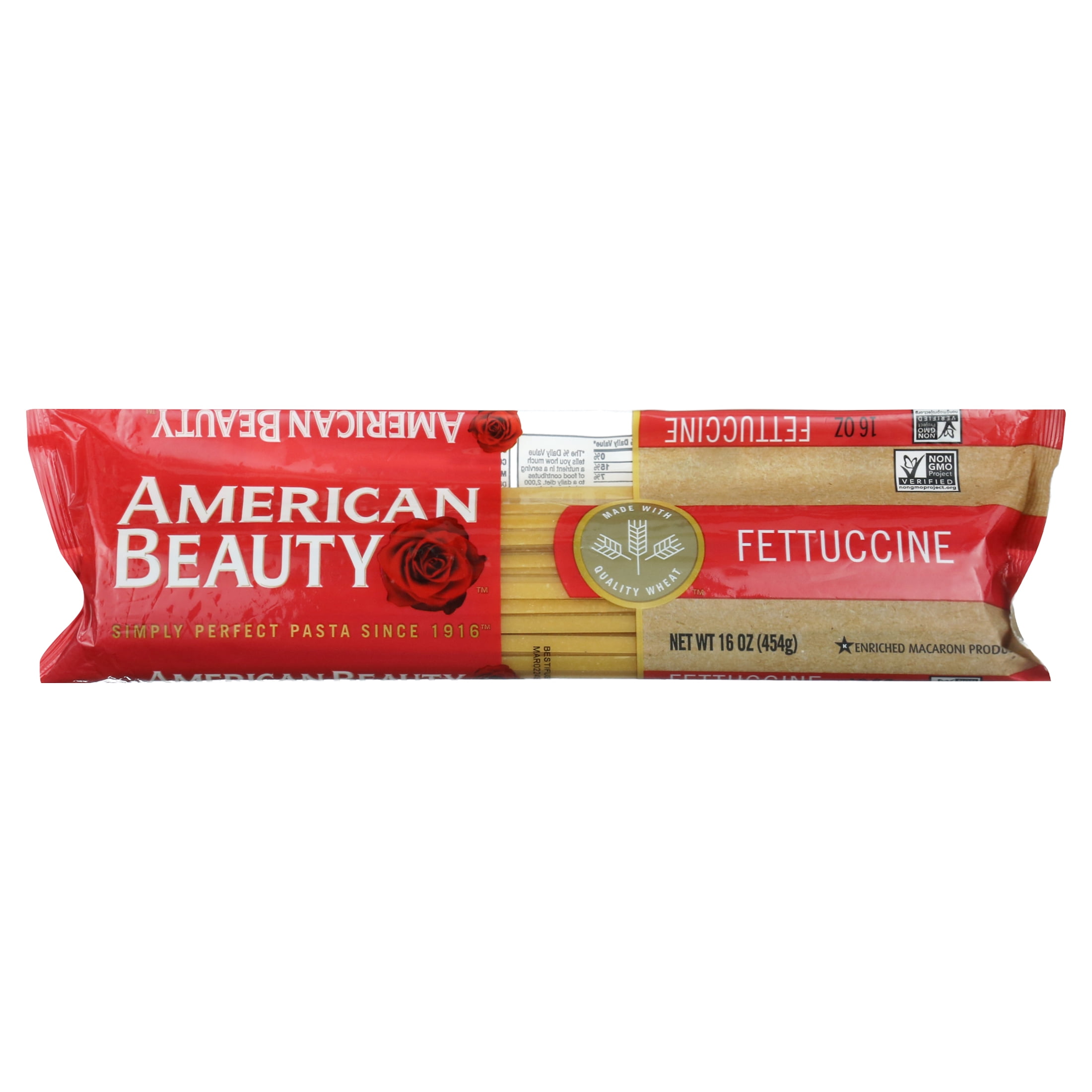 (4 pack) American Beauty Fettuccine Pasta, Ideal for Rich Sauces, Versatile Dining, 16 OZ
