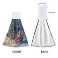 thumbnail image 3 of 2 Pcs Kitchen Hand Towels with Hanging Loops Absorbent Soft Fast Drying Decor Bath Towels Reindeer Pull Christmas Sleigh, 3 of 7