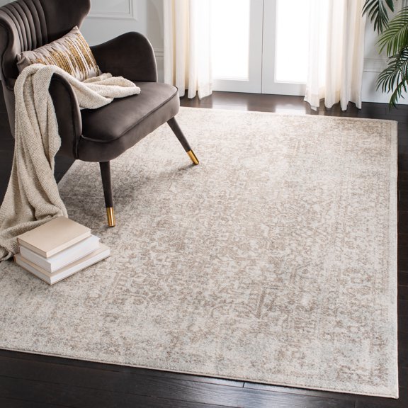 SAFAVIEH Evoke Trena Floral Area Rug, Ivory/Taupe, 5'3" x 7'6"