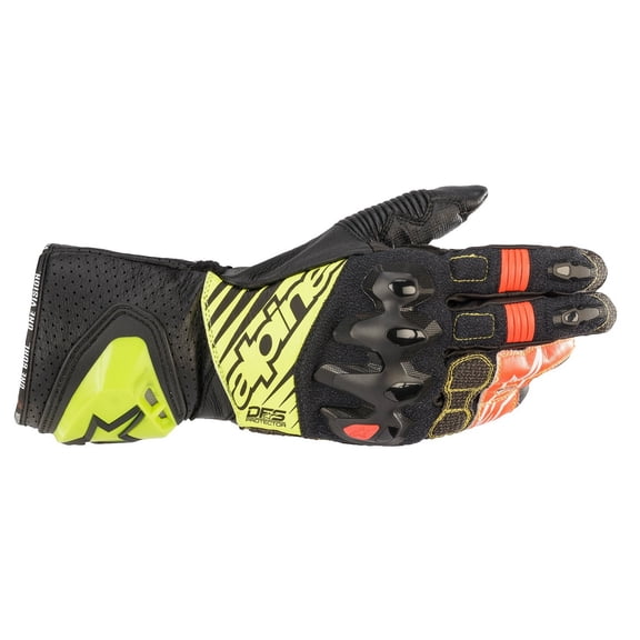 Alpinestars GP Tech V2 Mens Leather Motorcycle Gloves Black/Yellow 3XL