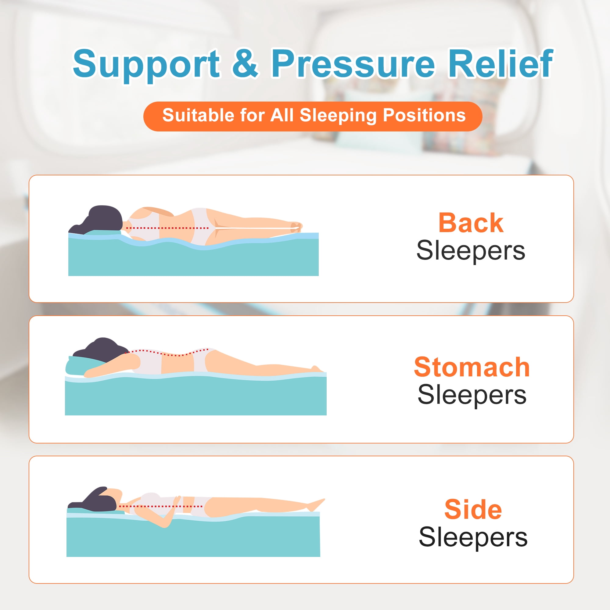ESHINE Adult 10 inch Shock-Absorbing Queen Medium Hybrid Mattresses