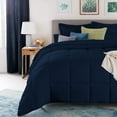 thumbnail image 4 of D.N.G. BEDDINGS Deluxe All Seasons King/Cal King Size 800 Thread Count, Solid Navy Blue Down Alternative 3 Piece Box Design Comforter Set 100% Egyptian Cotton, 4 of 6