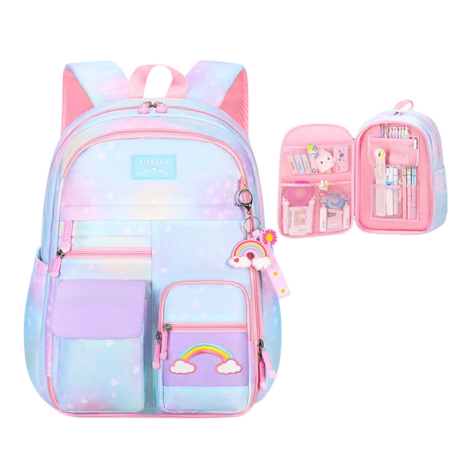 Fuleadture Cute Small Bag Student Girl PU Shoulder Bags New Cartoon, Girl's, Size: One size, Pink