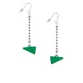 thumbnail image 2 of Delight Jewelry Acrylic 3/4" Green Megaphone - Silver-tone Long Sparkle Dangle French Earrings, 2 of 4