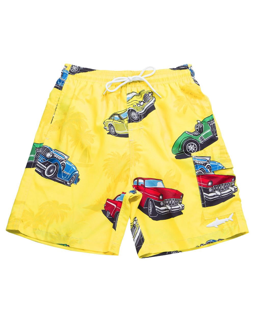 boys yellow swim trunks