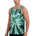 thumbnail image 2 of Pofeuu Teal Cactus Print Men's Workout Tank Tops Sleeveless Muscle Gym Shirt Quick Dry-4X-Large, 2 of 7
