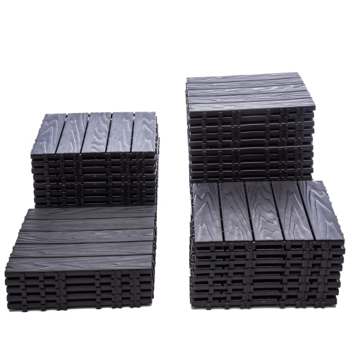 Wynn Deck ブラック（黒） 本物 超レアデック 新品未開封 1個 76-Pack Interlocking Deck Tiles - 68.80 Sq.Ft 3D Wood Grain