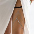 thumbnail image 4 of Chaîne de Jambe Brillante avec Pendentif Rond en Alliage de Sequins Chaîne de Cuisse pour Fête, 4 of 4