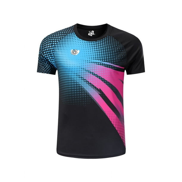 Traje de tenis de mesa Chaqueta de manga corta para hombres y mujeres Traje de competición de running de tenis de mesa de secado rápido