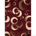 thumbnail image 2 of Allstar Red Woven Hand Carved Contemporary. Modern Circles Area Rug (3' 9" x 5' 1"), 2 of 7