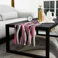 thumbnail image 5 of Pink Stripe Cotton Linen Table Runner 14 x 72 inch Gradient Grey Moire Geometric Modern Abstract Non-slip Rectangular Dining Table Decor for Wedding Party Holiday Dinner, 5 of 8
