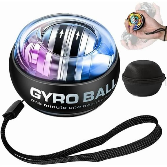 Vital Hand Ball Grip Wrist Exerciser Gyro Torque Ball Hand Strengthener Forearm Trainer Gyroscopic Spinner for Seniors, Exercise Wrist Workout Equipment Power Strength Training with LED Lights
